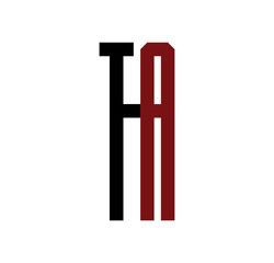 TA initial logo red and black