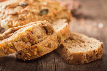 Slices of whole wheat bread
