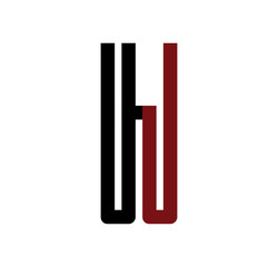 UJ initial logo red and black