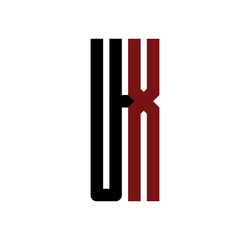 UX initial logo red and black