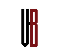 VB initial logo red and black