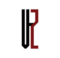VZ initial logo red and black