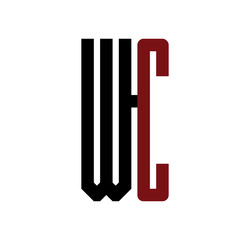Obraz premium WC initial logo red and black