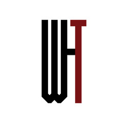 WT initial logo red and black