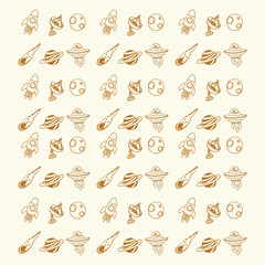Hand drawn doodle sketch doodle space element set background