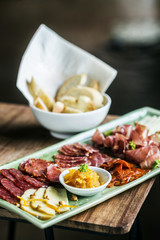 spanish smoked meats ham and cheese platter starter dish