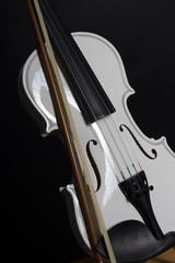 Violin / white violin in front of a dark background