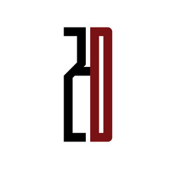 ZD initial logo red and black