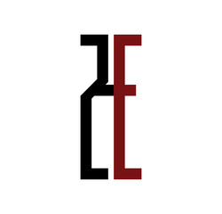 Fototapeta premium ZE initial logo red and black