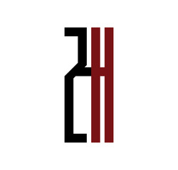 ZH initial logo red and black