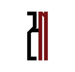 ZN initial logo red and black