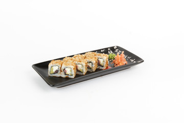 Image of tasty sushi set with tuna and onion