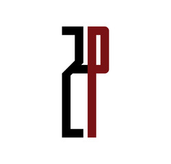 ZP initial logo red and black