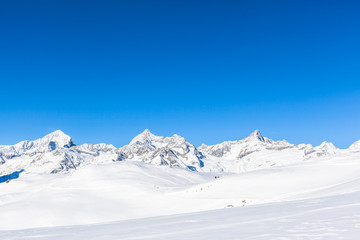 Fototapeta na wymiar Pennine Alps on the Italian-Swiss border