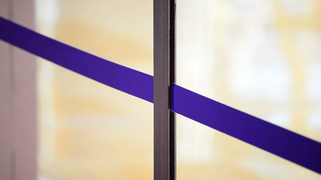 Automatic door opening and closing the passage of people