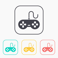 Gamepad vector color icon set