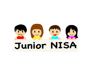 This cartoon-like flat vector illustration depicts Junior NISA. Junior NISA is a Japanese tax free system while an investor gains his or her money in the stock market for their grandchildren.