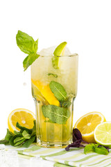 Basil lemonade in glass