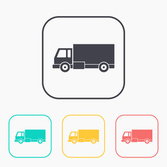 delivery truck color icon set
