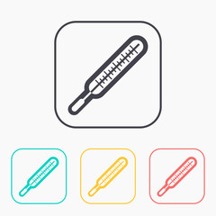 Medical thermometer color icon set