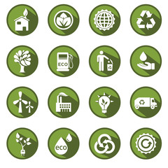Fototapeta premium Vector green eco icons set