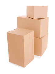 Fototapeta premium Set of cardboard boxes isolated on white