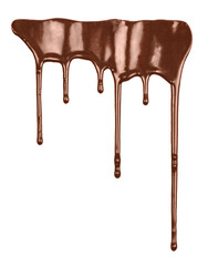 Flowing liquid chocolate