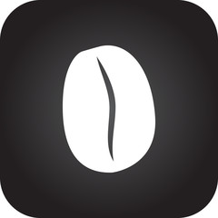 Coffee bean simple icon on square  background