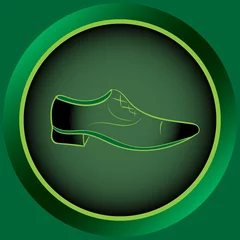 Gordijnen Icon men green shoe © Chernoskutov