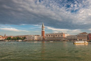 Early evening with sunset at amazing Venice, Italy, summer time