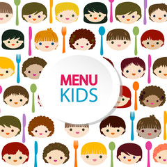 Obraz na płótnie Canvas menu kids faces background