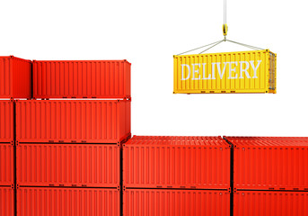 industrial port with containers Loading container