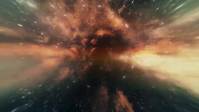 Wormhole straight through time and space, clouds, and millions of stars.
 
Warp straight ahead through this science fiction wormhole!