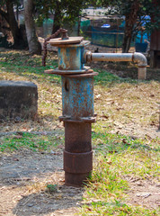 Fototapeta na wymiar Old manual water pump (Lever Pumps)