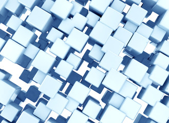 Blue abstract 3d cubes background