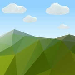Obraz premium Green mountain, nature geometric triangular.