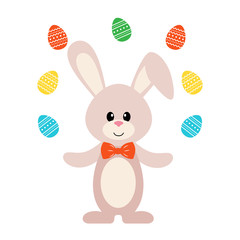 easter bunny with eggs