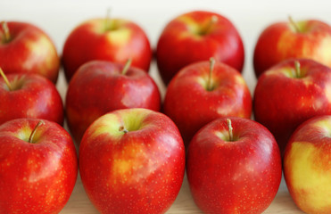 Ripe red apples, closeup