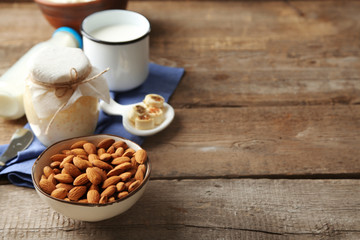 Conception of dairy food on table