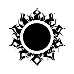 abstract isolated black  sun. vector.