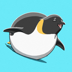 funny cartoon cute Imperial penguin illustration