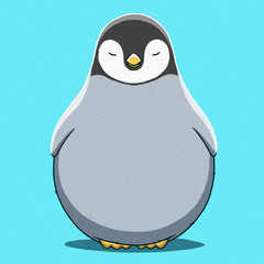 funny cartoon cute Imperial penguin illustration