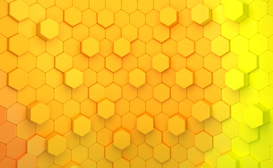 Abstract of hexagons random level color background. 