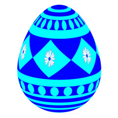 blue Easter egg illustration with white background