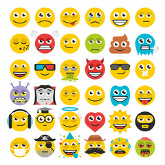 Fototapeta premium Set of emoticons vector