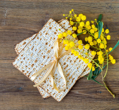 Passover matzoh for Jewish Passover celebration.