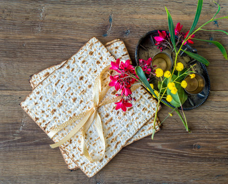 Passover matzoh for Jewish Passover celebration.