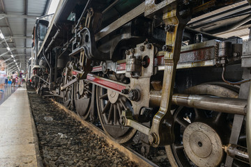 Steam train at State Railway of Thailand 119 years anniversary