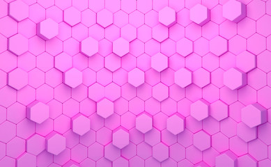 Abstract of hexagons random level color background. 