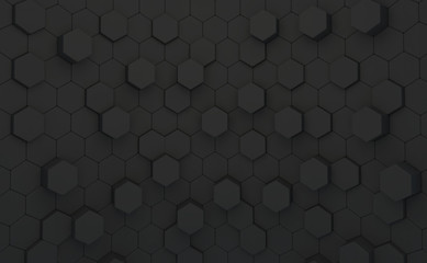 Abstract of hexagons random level color background.
